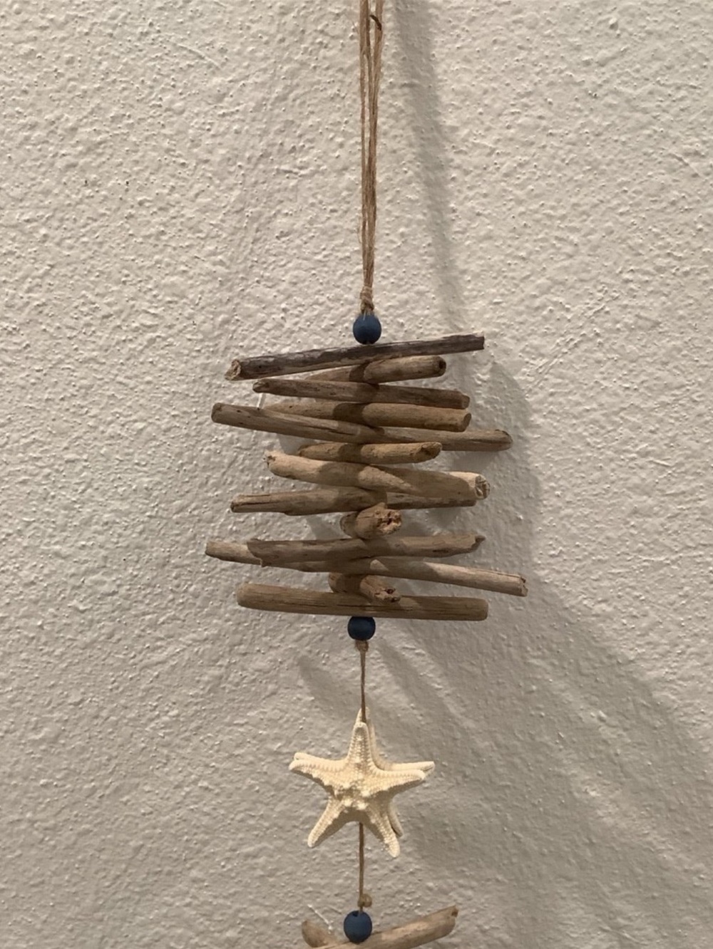 Driftwood Art, Driftwood & Starfish Mobile, Driftwood Coastal Decor - Picture 3 of 6